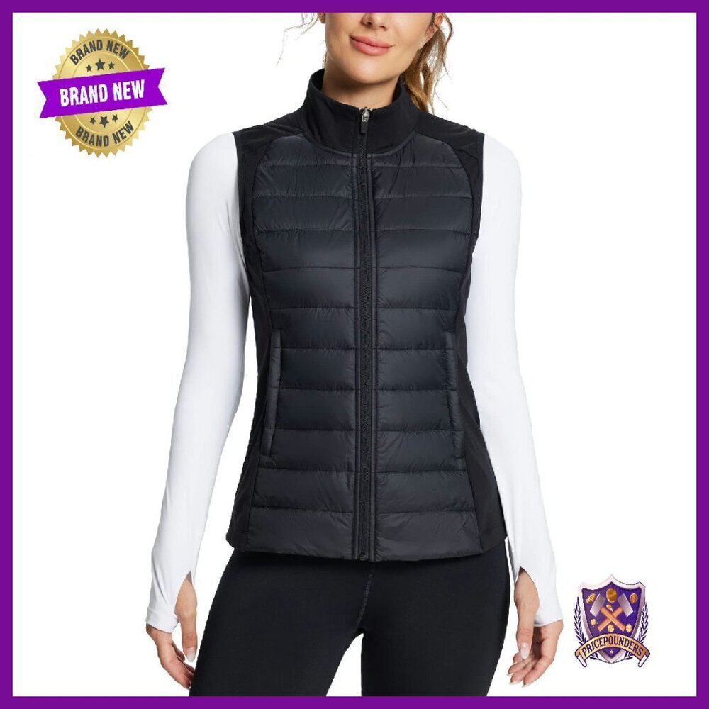 Women's Lightweight Puffer Vest Water Resistant Running Winter Jacket